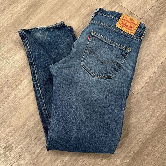 Levi’s Vintage 501 Straight Leg Distressed High Waisted Denim Jeans Pants - Picture 2 of 6